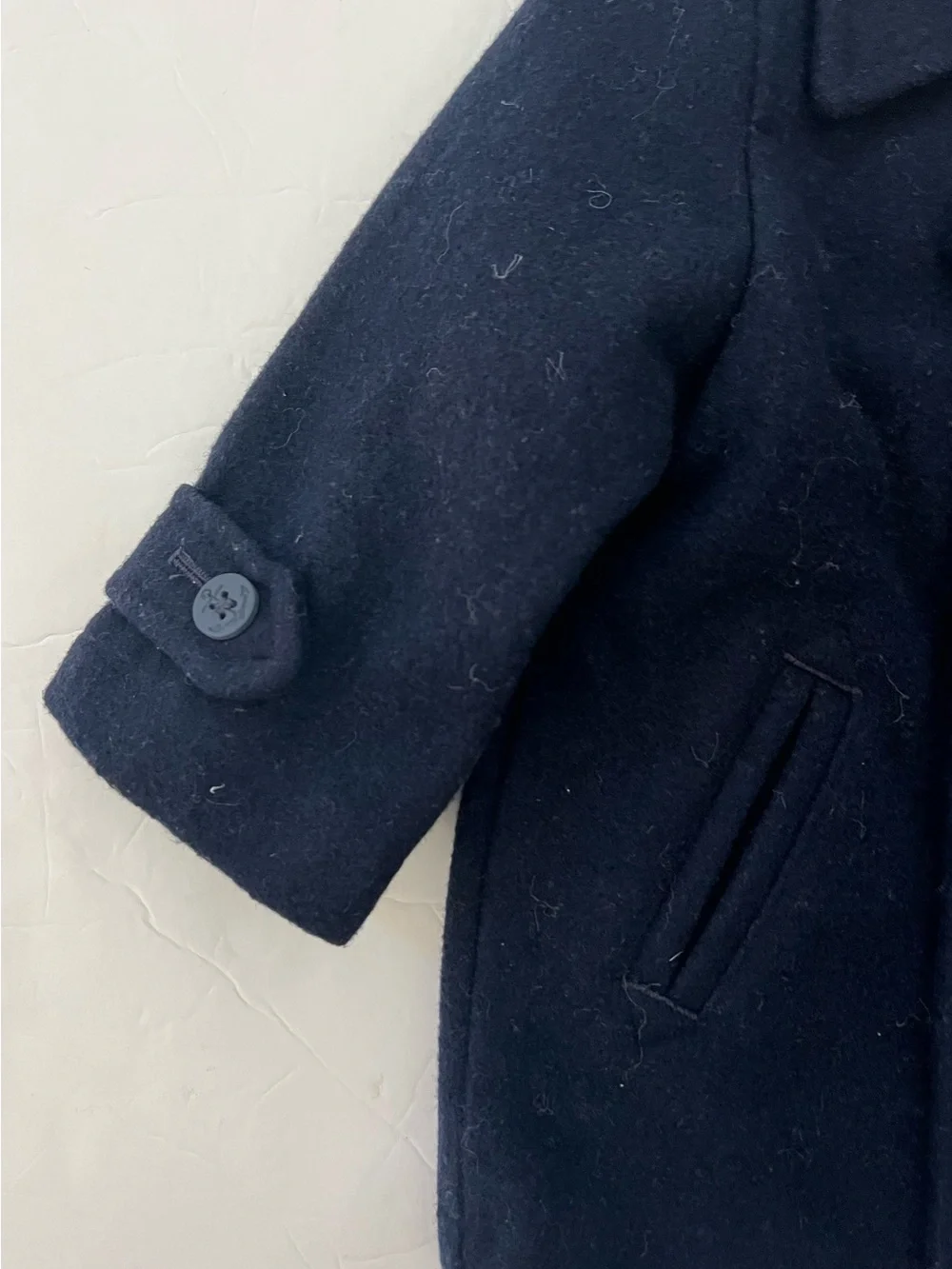 Janie and Jack 6-12m Baby Kids' Navy Double-Breasted Peacoat, NWOT never worn